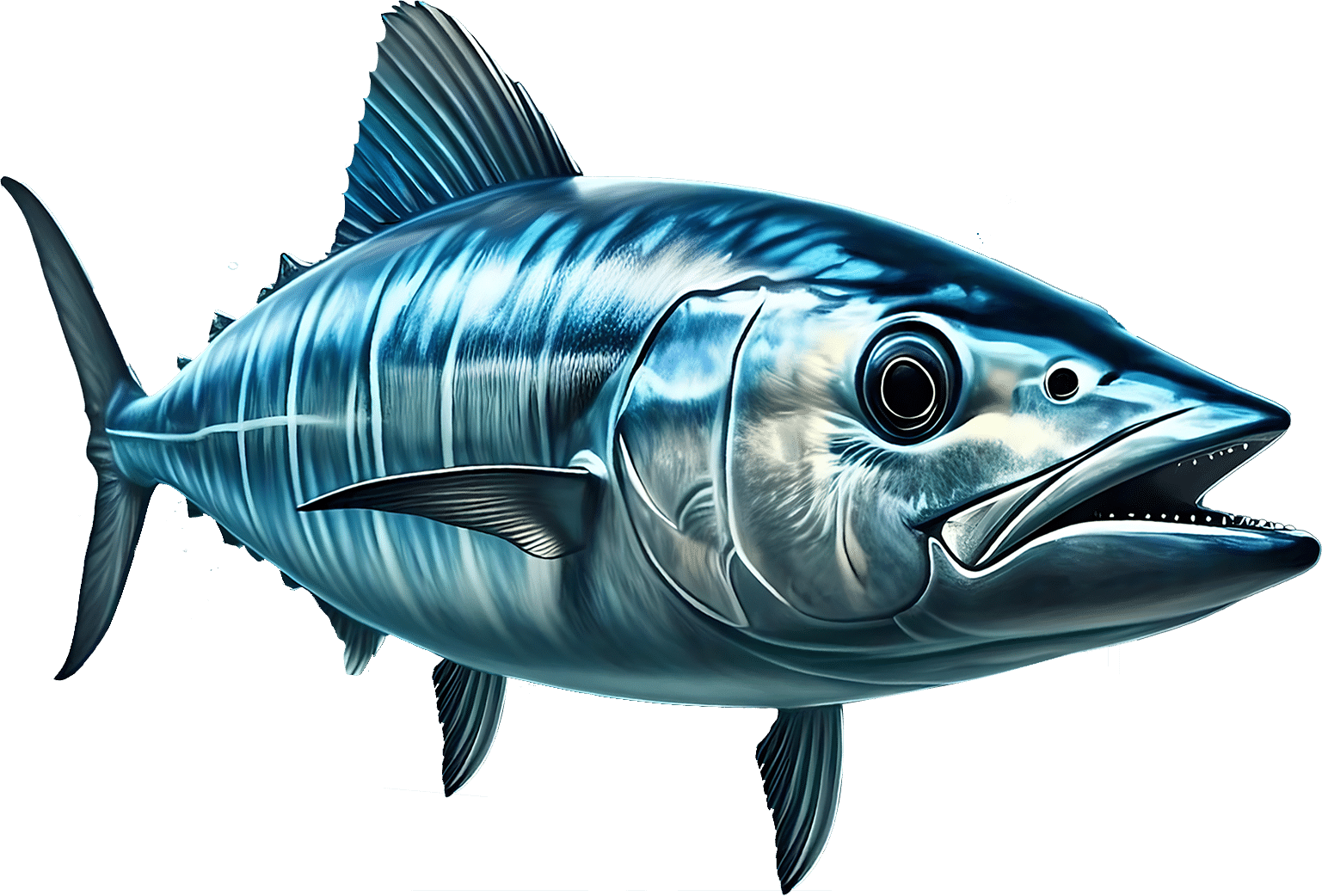 Heavy Hitter Charters website fish cartoon of a tuna available to be fished off the Gulf in Panama City